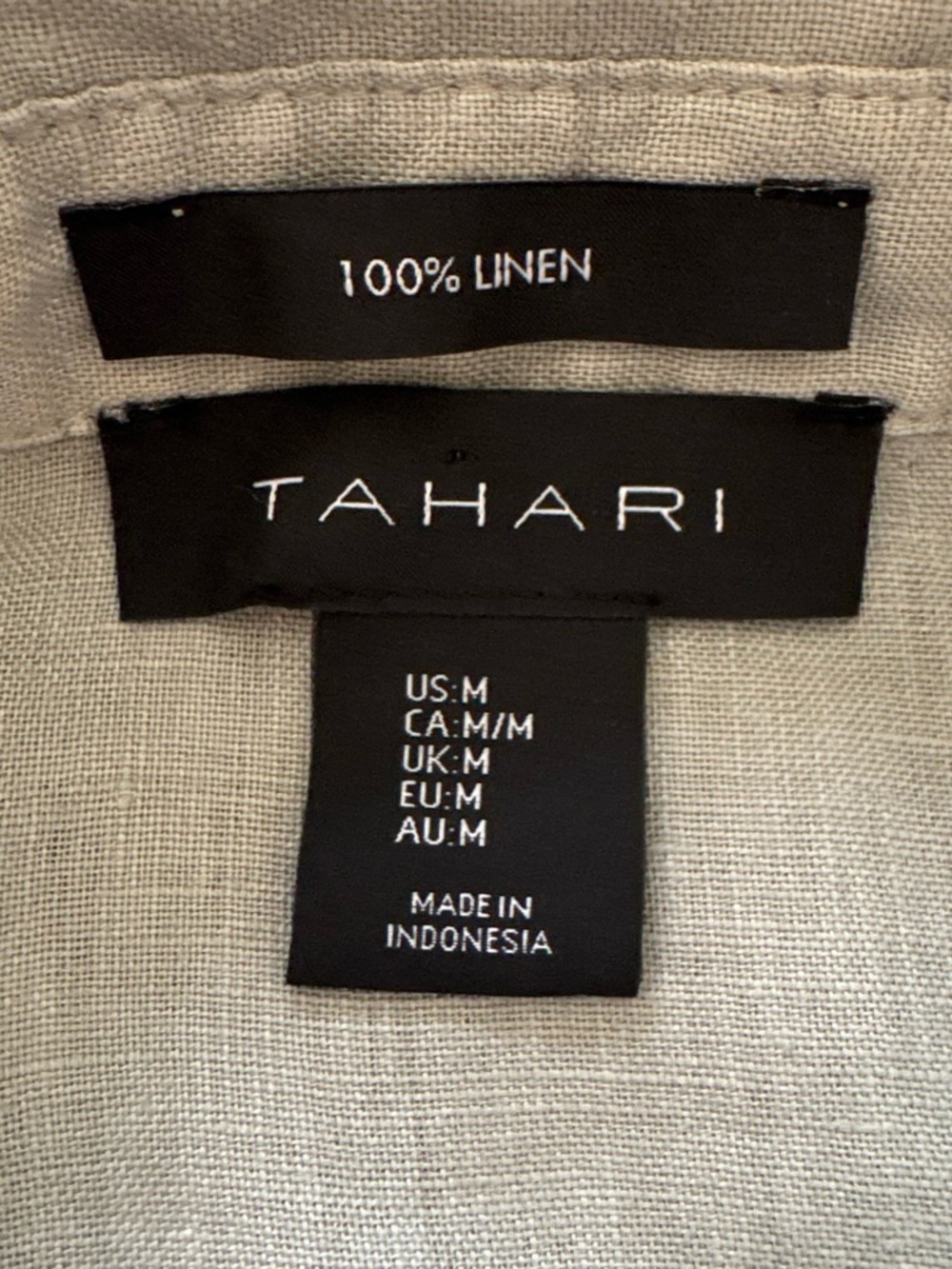 Tahari Sage Green Tiered Midi Button-Up 100% linen Dress. M - Picture 4 of 8